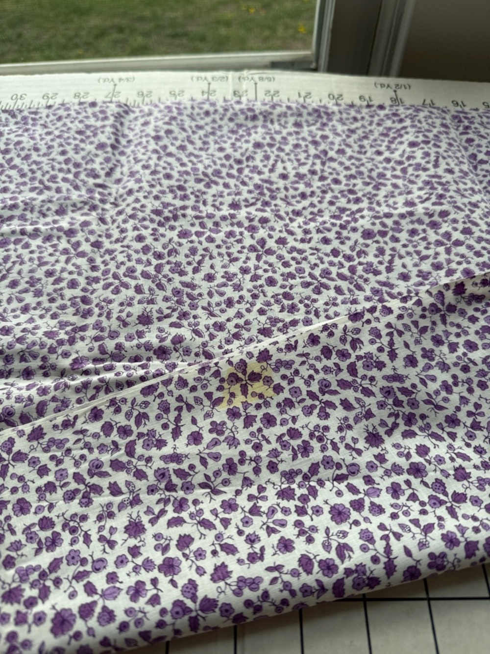 Vintage Purple Ditsy Floral Cotton Fabric 2 Yards x 36” Calico Cottage Prairie - Picture 7 of 9